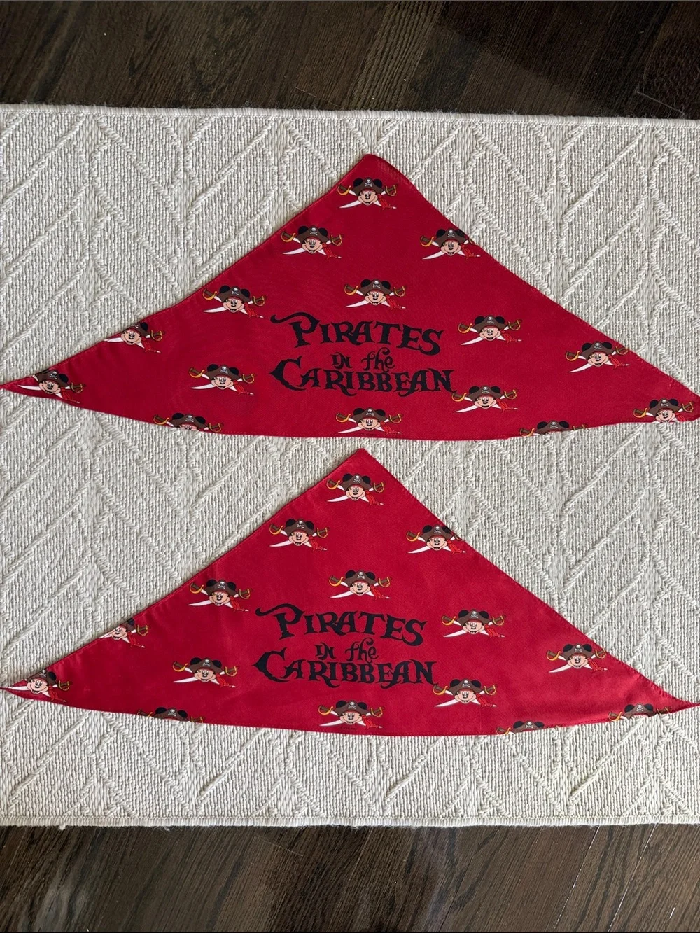 Disney Pirates of the Caribbean Mickey Mouse Bandana - Head Scarf - Set of 2